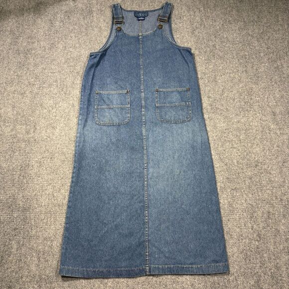 Vintage Ty Denim Dress Overalls Size 10 Medium Pockets Y2K 90s Prairie Cottage - Picture 1 of 9